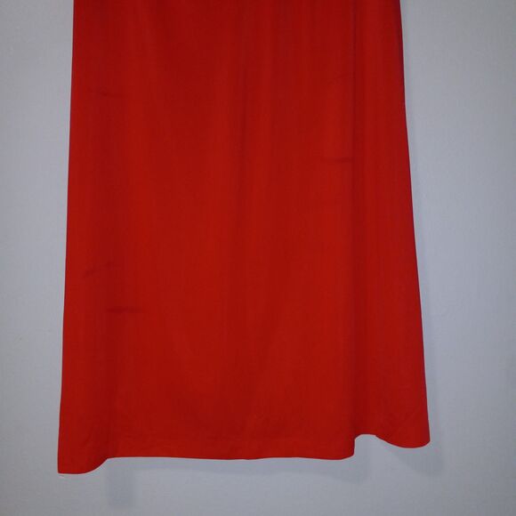 Shadowline Small Cap Sleeve Gown-Bright Red-100% Nylon-Vintage-Lace-USA Made - Picture 5 of 8
